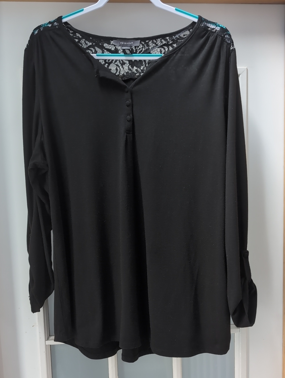 Primark Black Lace-Back Long Sleeve Top